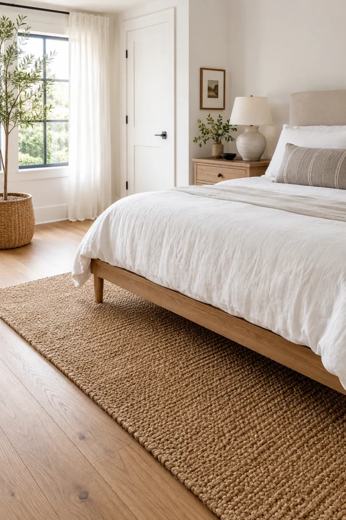 Add a Soft Jute or Woven Rug
