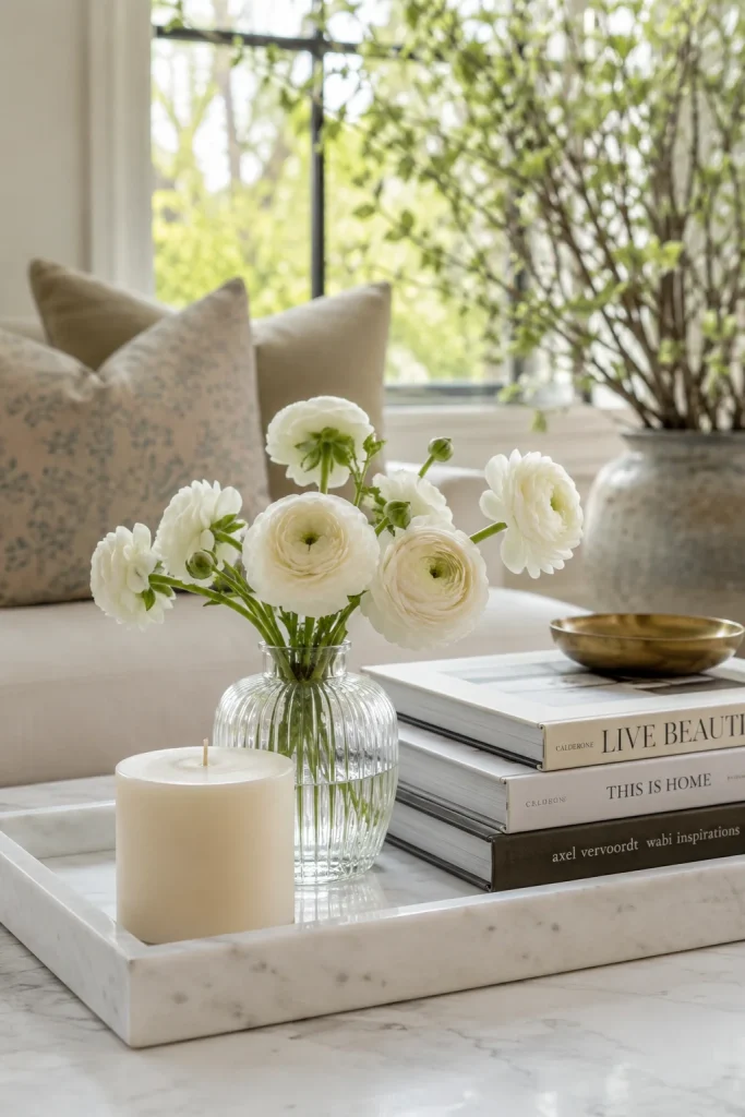 Create a Simple Spring Centerpiece for the Coffee Table