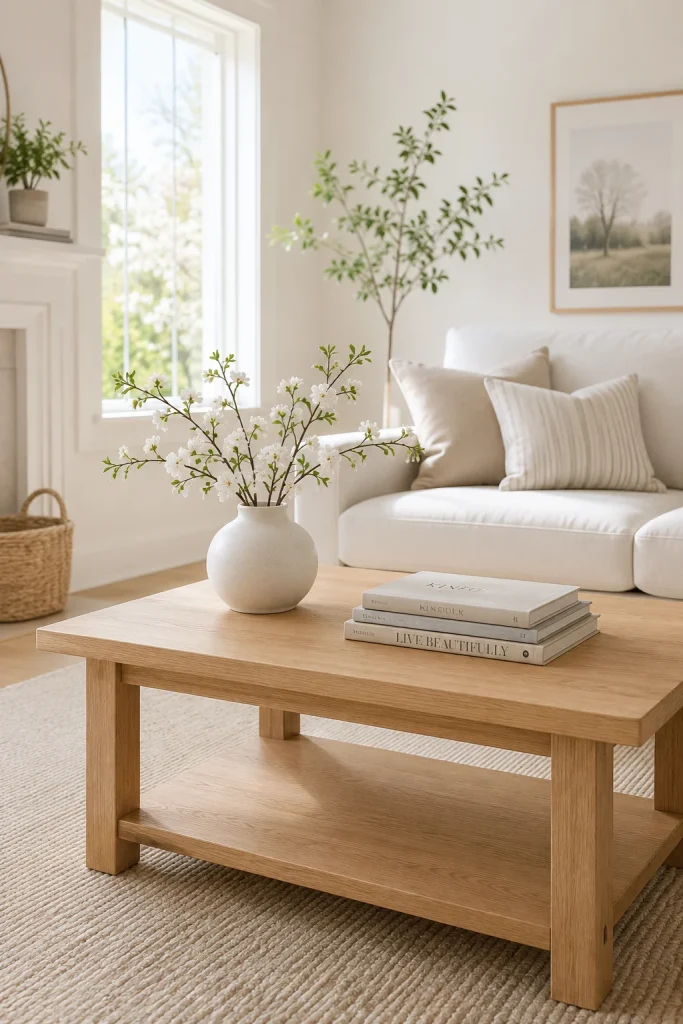 Switch to a Light Wood or White Coffee Table