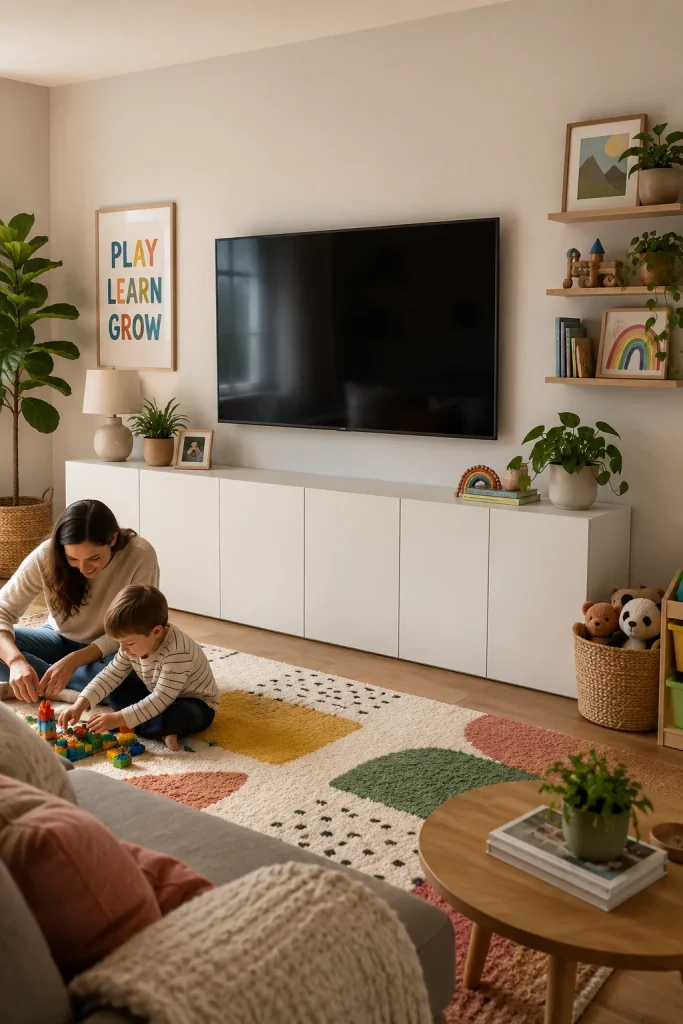 Besta for Family Living with Hidden Toy Storage
