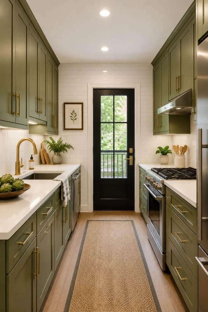 32 Best Small Galley Kitchen Remodel Ideas to Maximize Space 16 Reface or Paint Existing Cabinets on a Budget