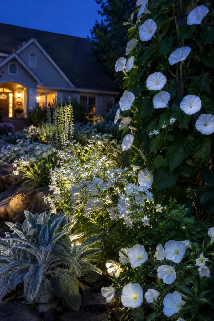 Moon Garden with White Blooms That Glow at Night