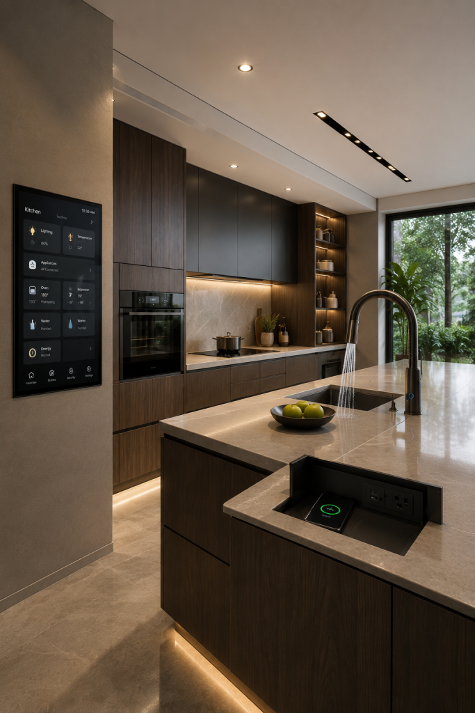 29 Modern Luxury Kitchen Ideas for Small Space Designs 17 Smart Kitchen Technology Integration