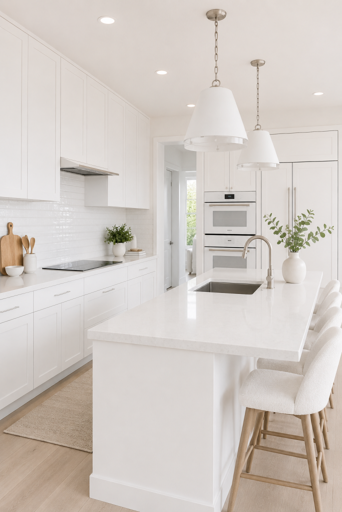29 Modern Luxury Kitchen Ideas for Small Space Designs 19 Monochromatic All-White Kitchen