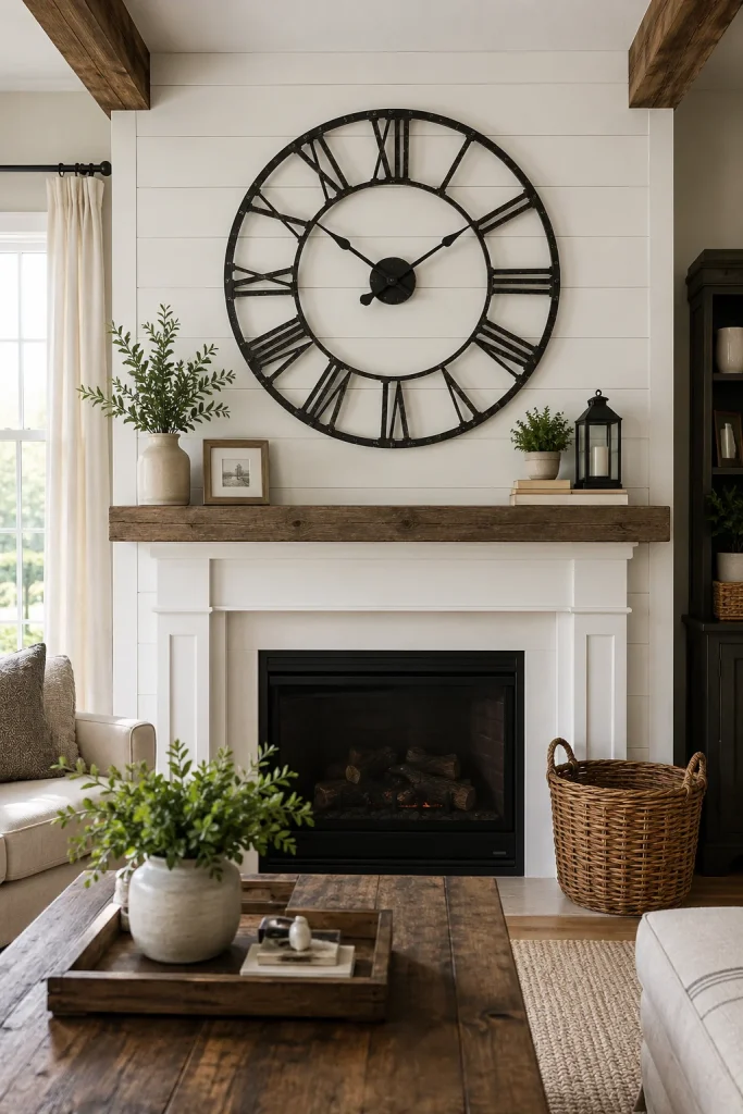 Oversized Farmhouse Wall Clock as Decorative Art