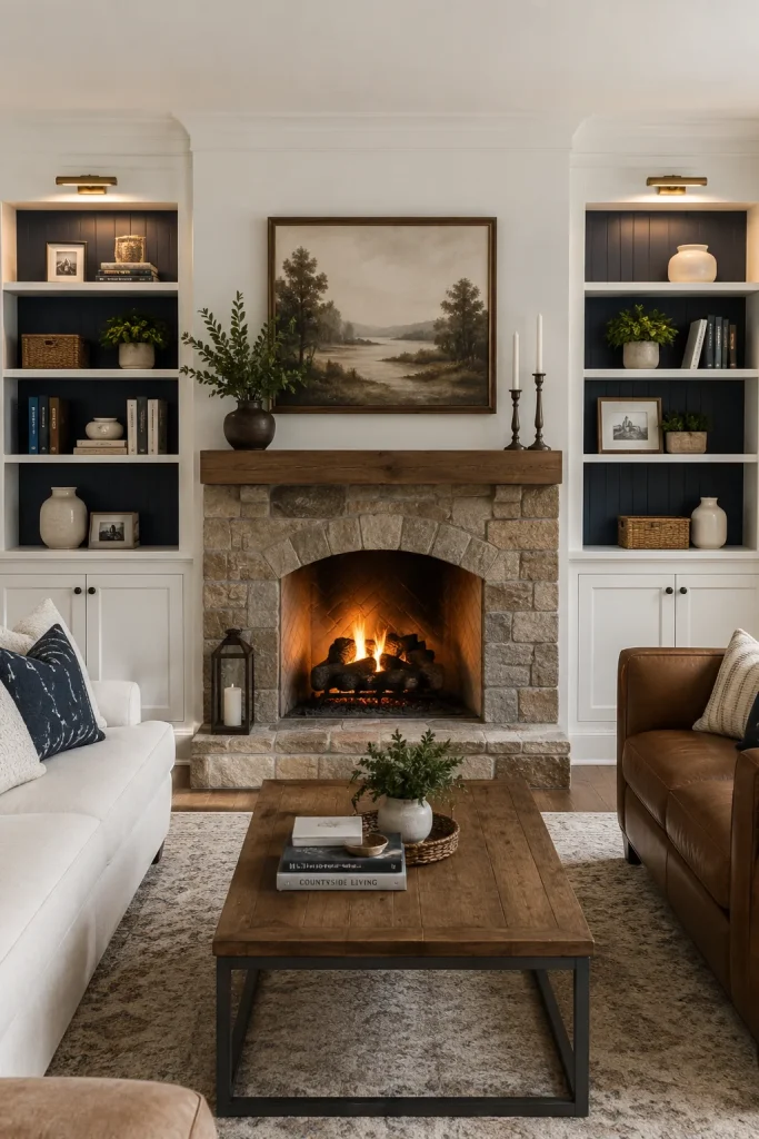 20. Built In Bookcases Flanking the Fireplace
