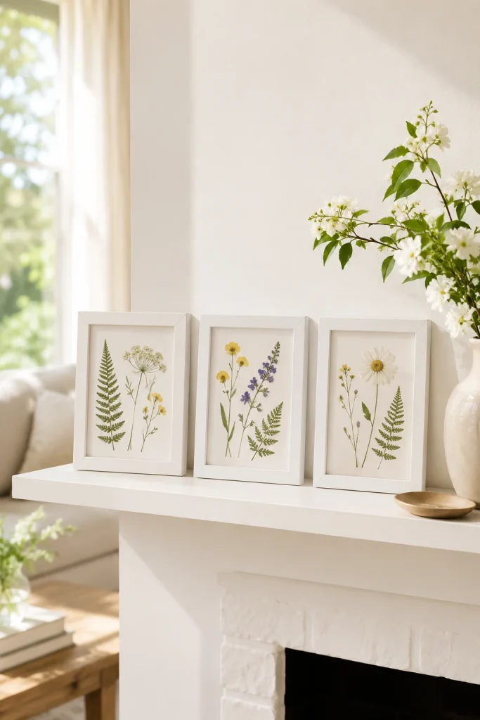 Decorate with Pressed Flowers in Frames