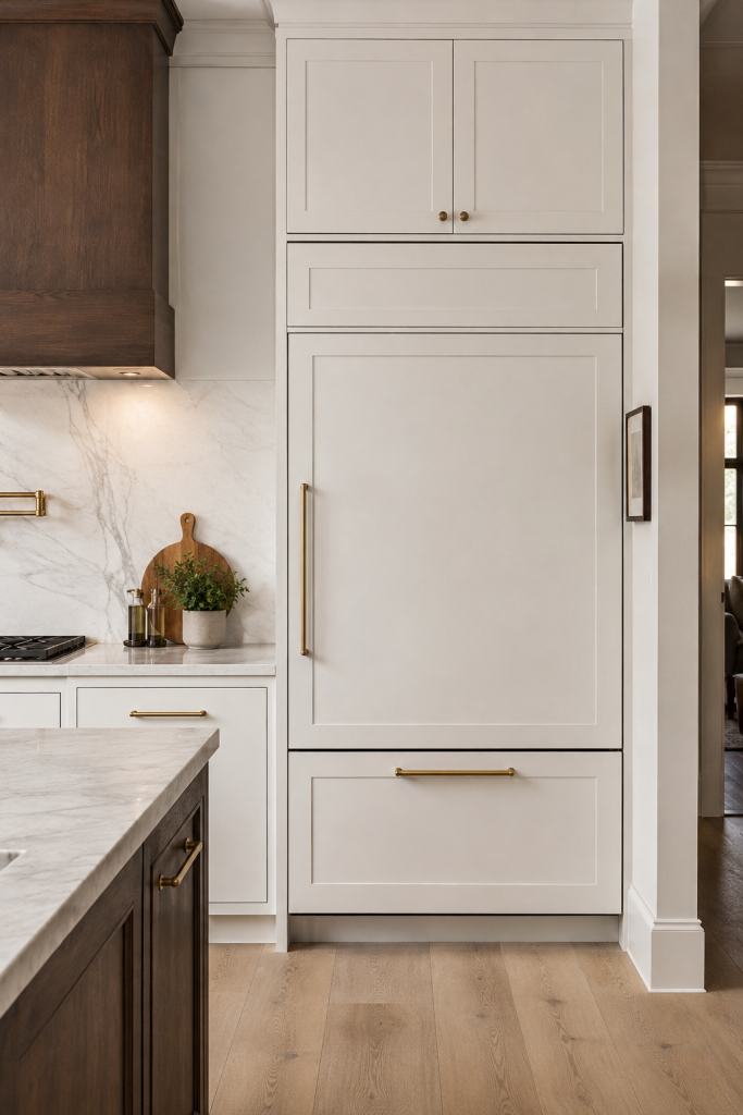 29 Modern Luxury Kitchen Ideas for Small Space Designs 21 21. Integrated Refrigerator Panels