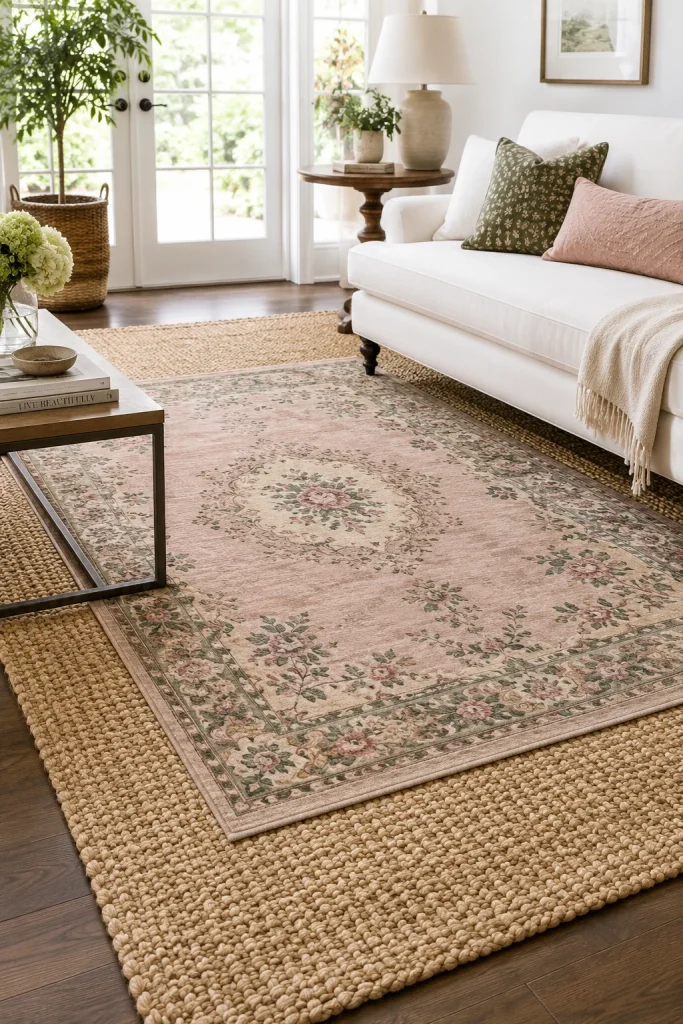 32 Spring Home Decor Ideas for a Fresh Stylish Seasonal Look 22 Layer Rugs for Depth