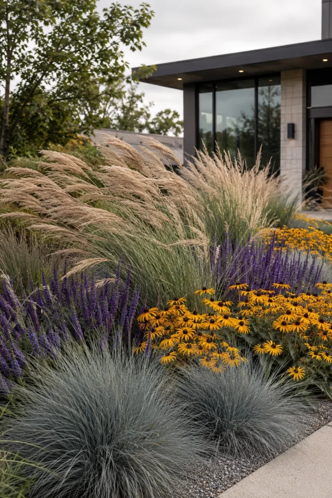 Ornamental Grass and Flower Mix for Texture and Movement
