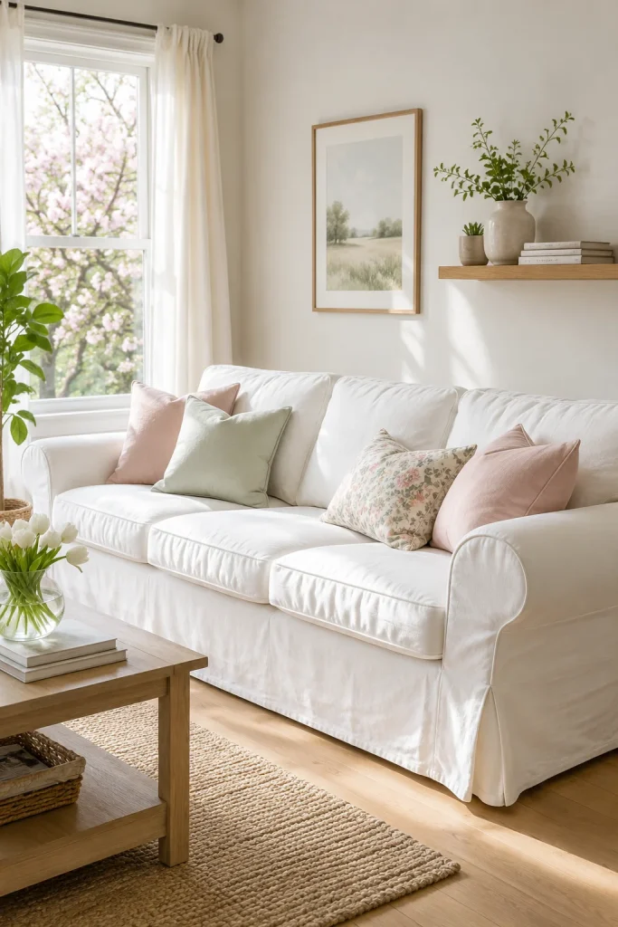 Refresh Your Sofa with a Light Slipcover