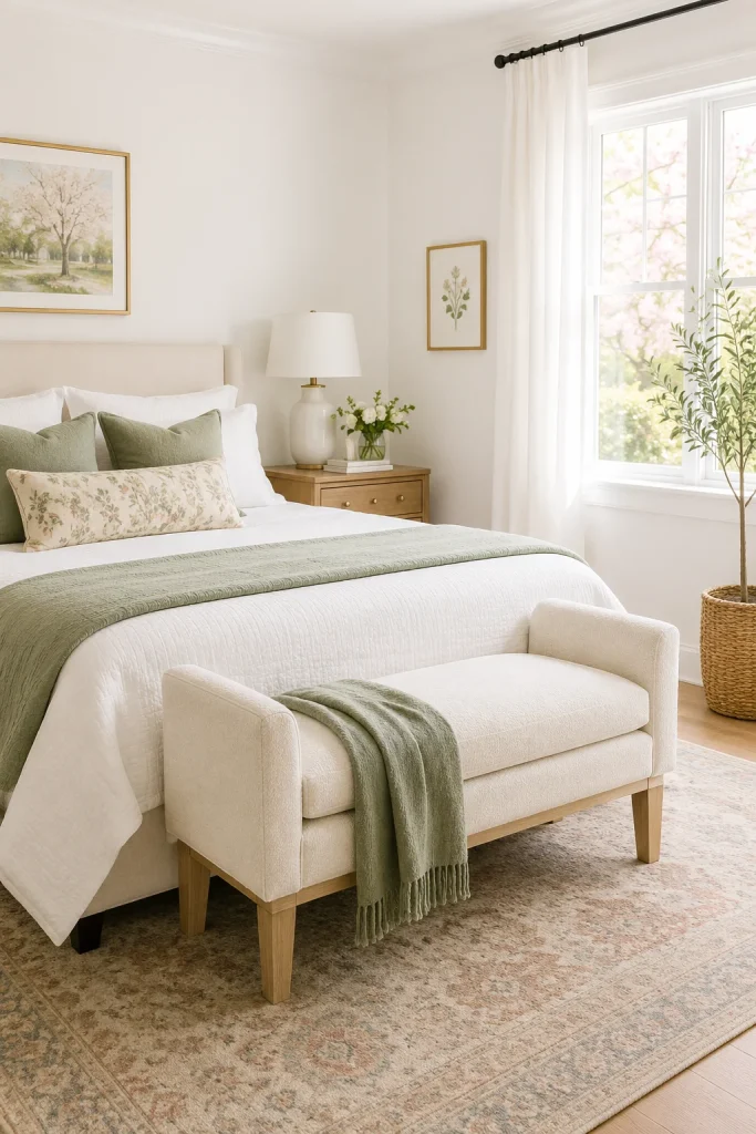 Add a Small Bench at the Foot of the Bed