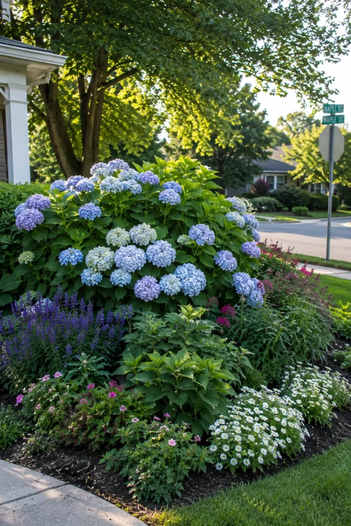 Corner Garden Focal Point with a Feature Plant