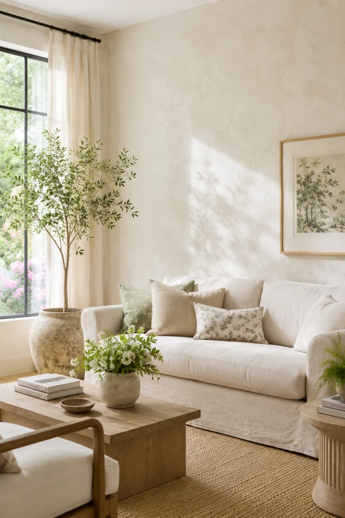 Use Light, Neutral Paint or a Whitewash Accent Wall