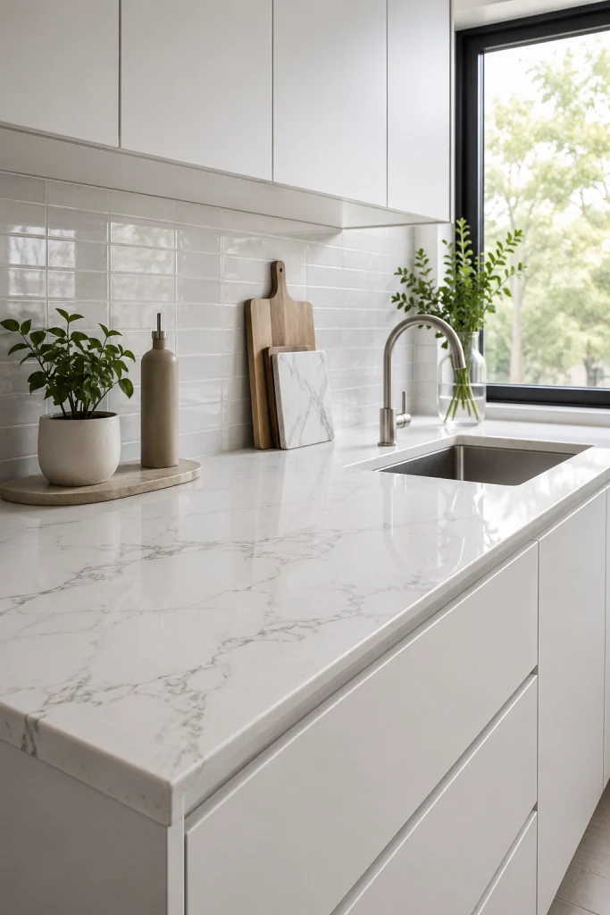 32 Best Small Galley Kitchen Remodel Ideas to Maximize Space 25 Choose Light-Toned Countertops That Reflect Light