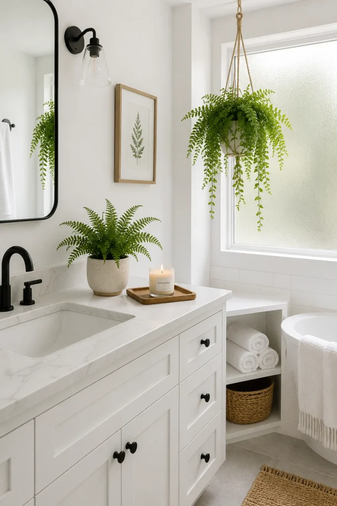 32 Spring Home Decor Ideas for a Fresh Stylish Seasonal Look 25 25. Refresh Your Bathroom with Plants