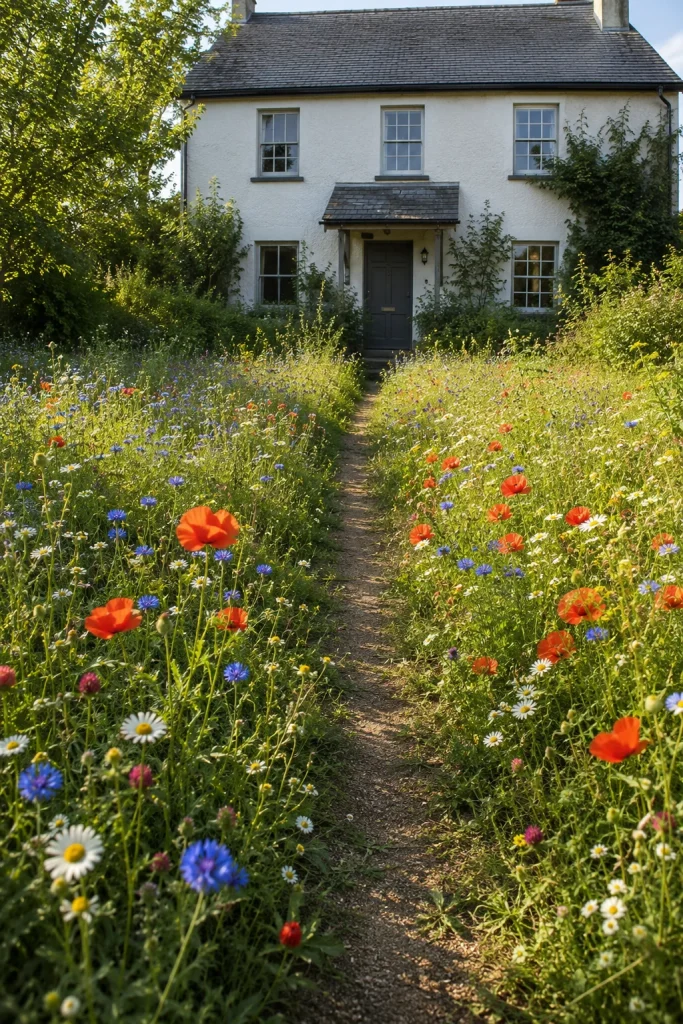 Wildflower Meadow Front Yard Instead of a Lawn