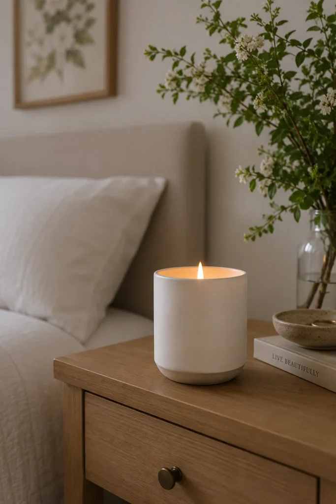 Add a Scented Candle in a Fresh Spring Scent