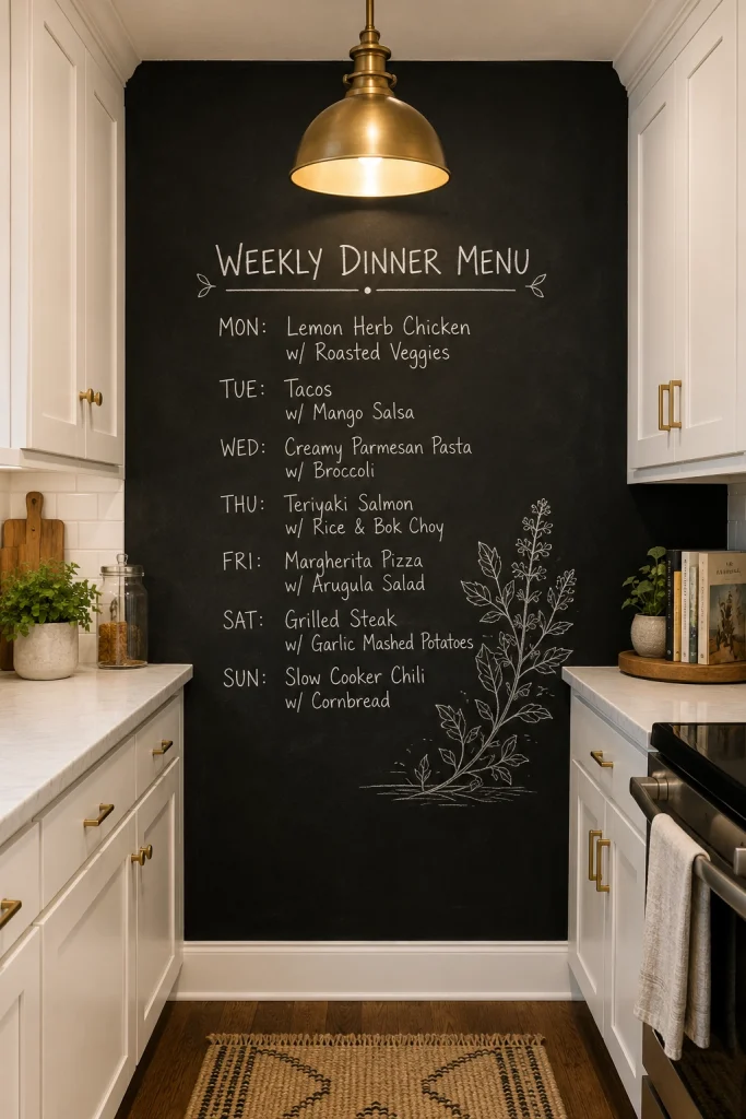 32 Best Small Galley Kitchen Remodel Ideas to Maximize Space 29 Install Chalkboard Paint on One Wall or Panel