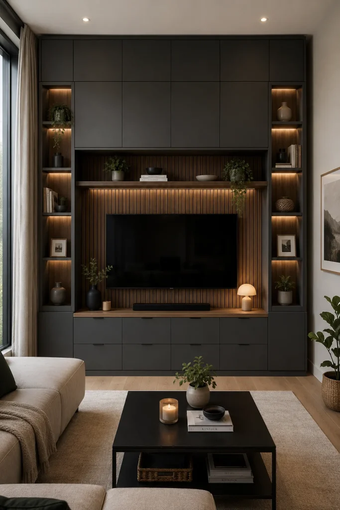 Floor-to-Ceiling Besta Media Wall