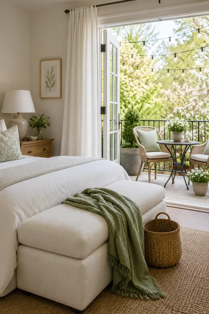 32 Spring Home Decor Ideas for a Fresh Stylish Seasonal Look 30 Use a Bench at the End of the Bed