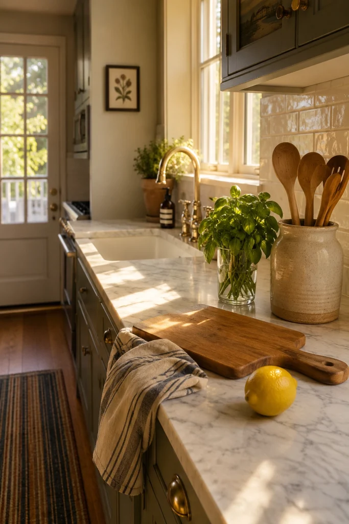 32 Best Small Galley Kitchen Remodel Ideas to Maximize Space 32 Style the Kitchen with Purposeful Decor and Greenery