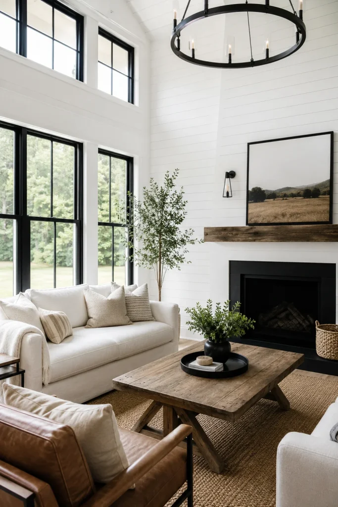 Black Window Frame Contrast Against White Walls