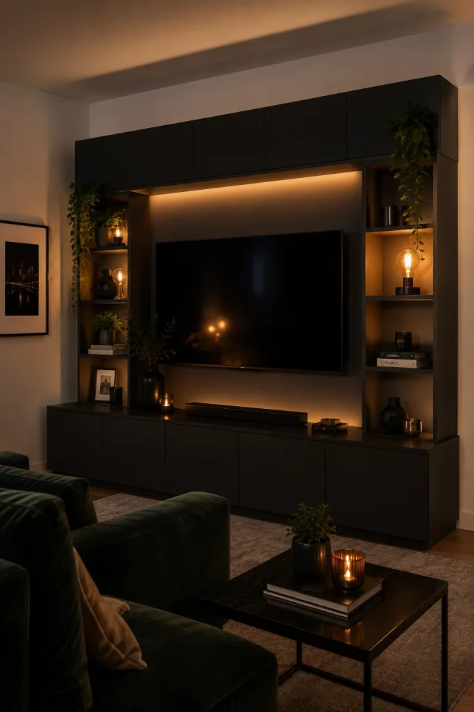 Dark Besta Unit for a Moody Living Room