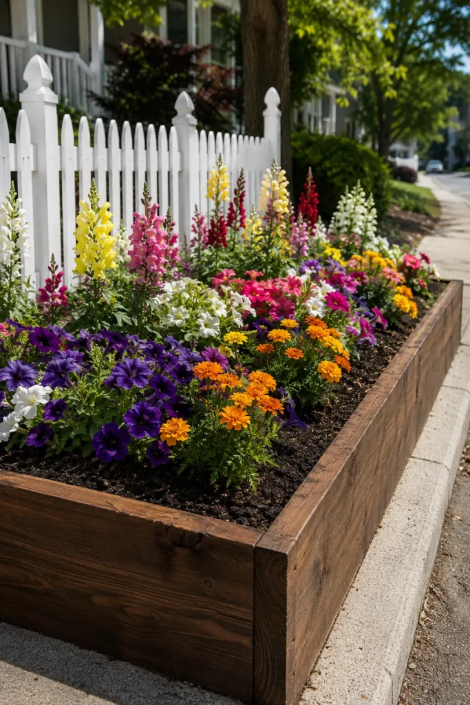 5. Raised Flower Bed Along the Curb