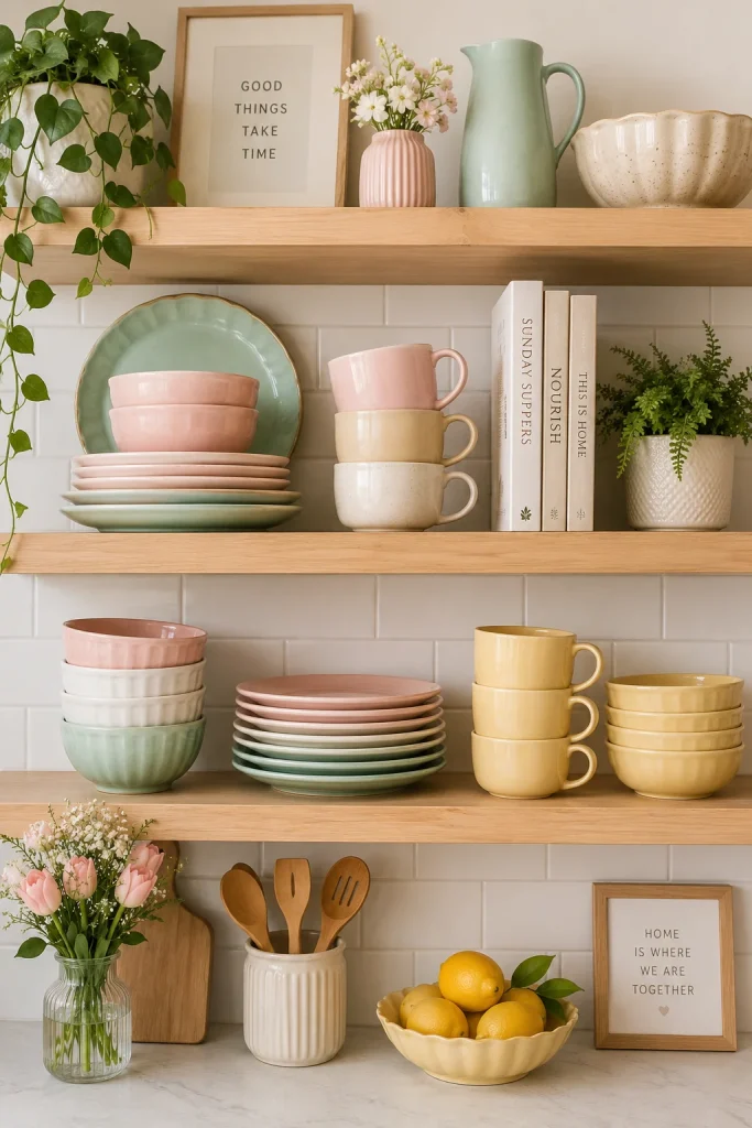 32 Spring Home Decor Ideas for a Fresh Stylish Seasonal Look 5 Use Pastel Tableware