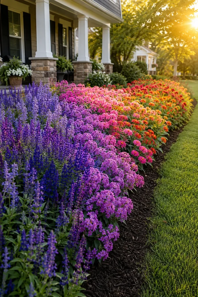 Layered Color Gradient Garden from Cool to Warm