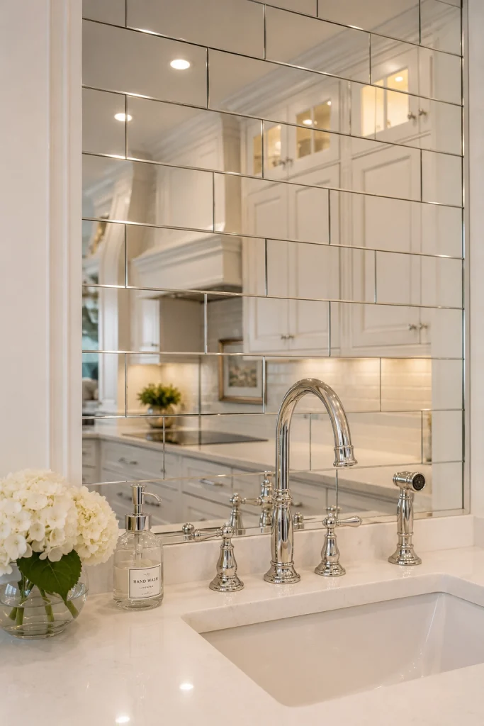 32 Best Small Galley Kitchen Remodel Ideas to Maximize Space 7 Incorporate a Mirrored or Glass Tile Backsplash