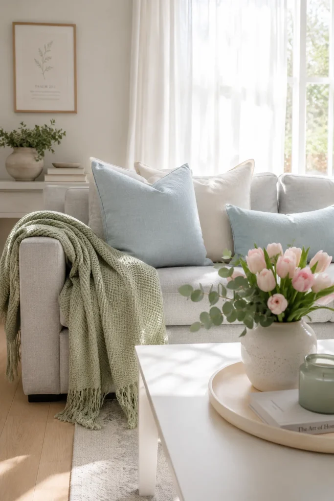 Swap Dark Throw Pillows for Lighter Ones