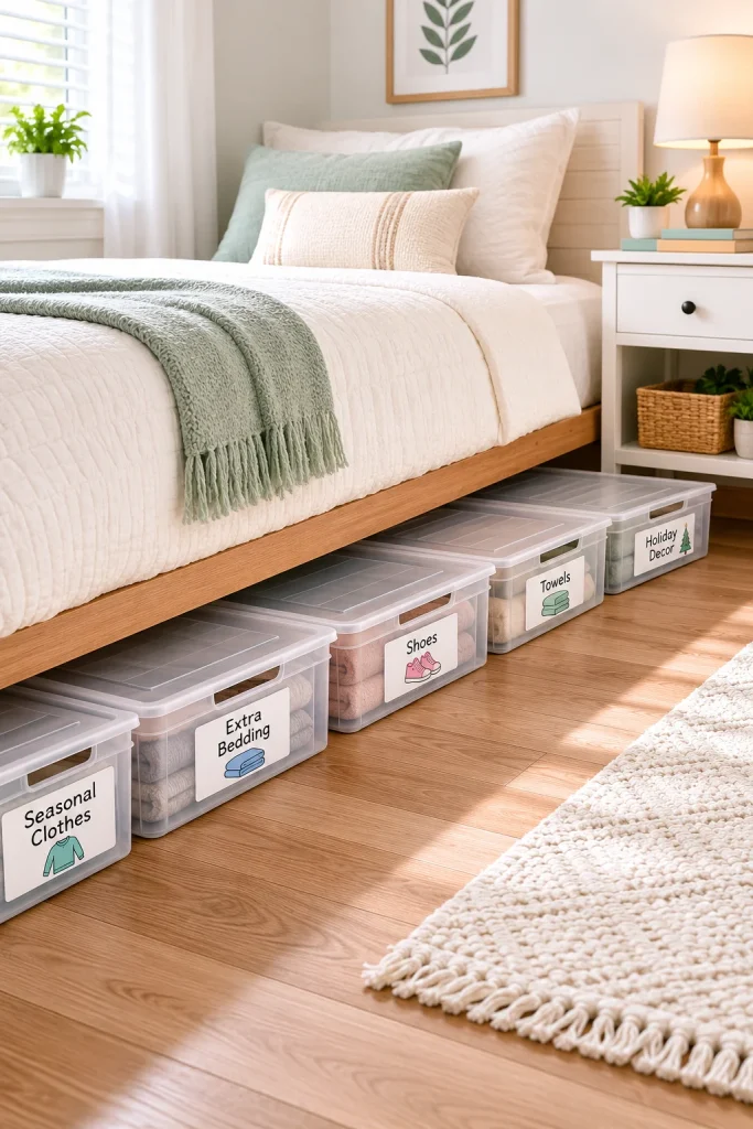 Use Under-Bed Storage Bins and Baskets