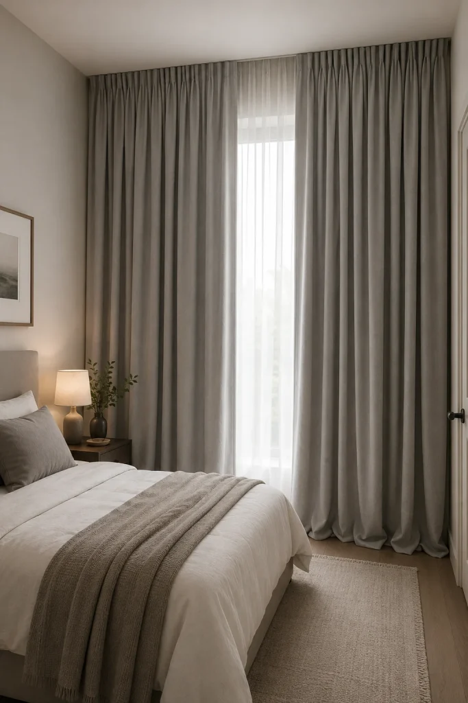 Hang Curtains High and Wide for Taller-Looking Walls