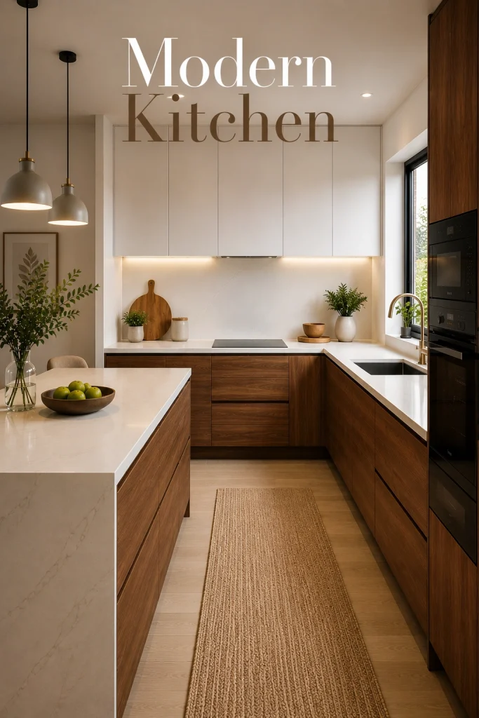 29 Modern Luxury Kitchen Ideas for Small Space Designs 14 Warm Wood Accents in a Modern Setting