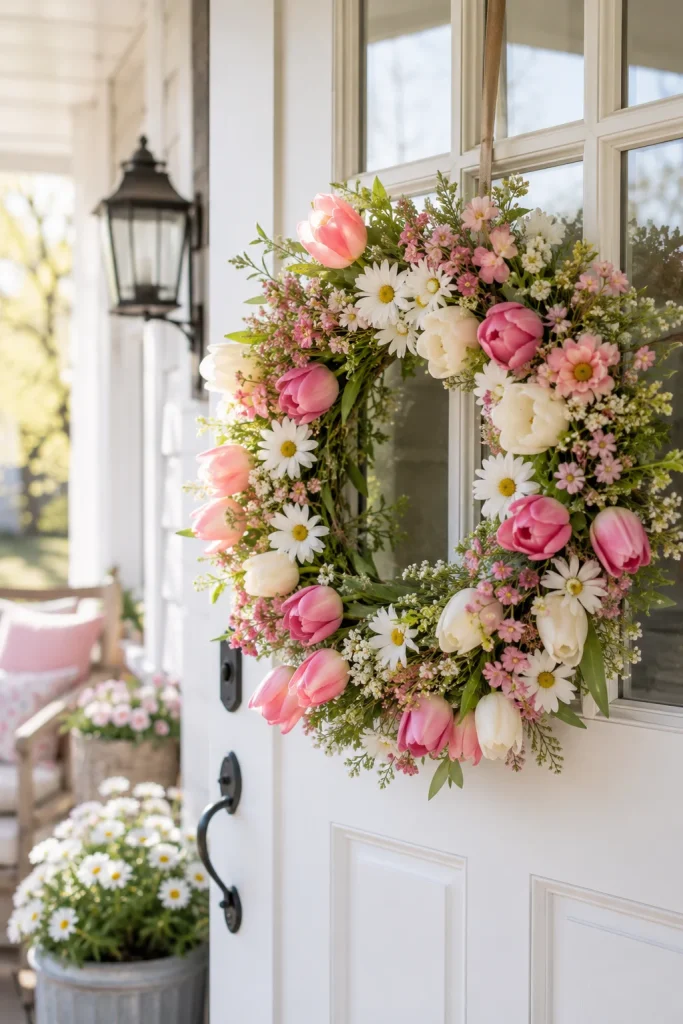 1. Fresh Spring Wreath on the Front Door