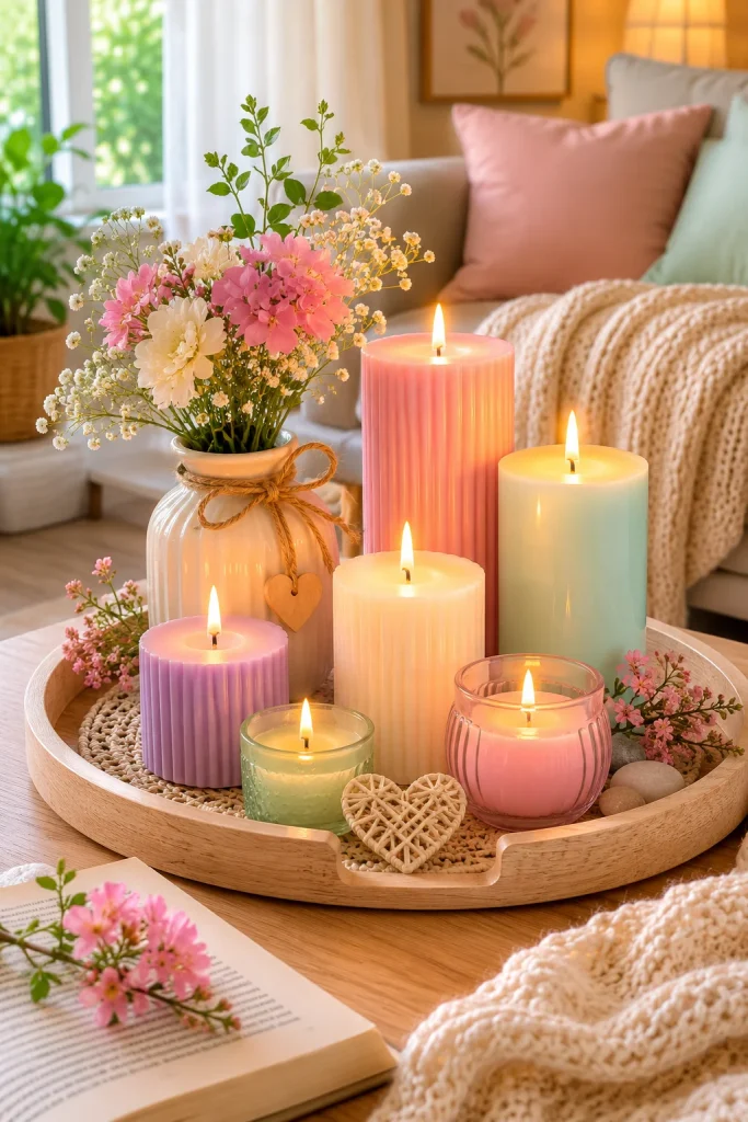 10. Use Pastel Candles for Soft Ambience