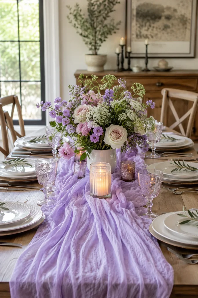 27 Spring Home Decor Ideas to Refresh Your Space in Style 12 Add a Pastel Table Runner