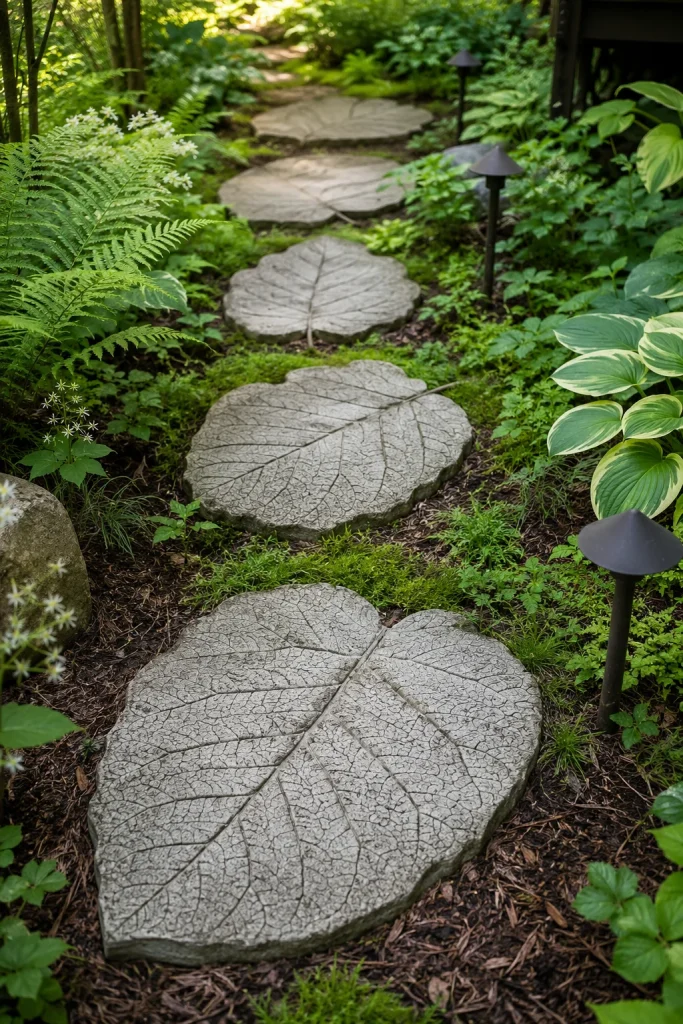 31 Creative DIY Garden Decor Ideas for Indoor & Outdoor Spaces 13 13. DIY Concrete Leaf Stepping Stones
