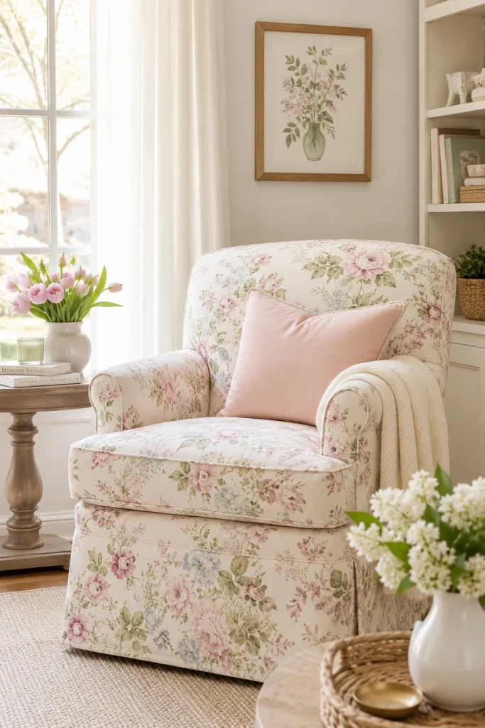  Bring In a Pastel Accent Chair Cover