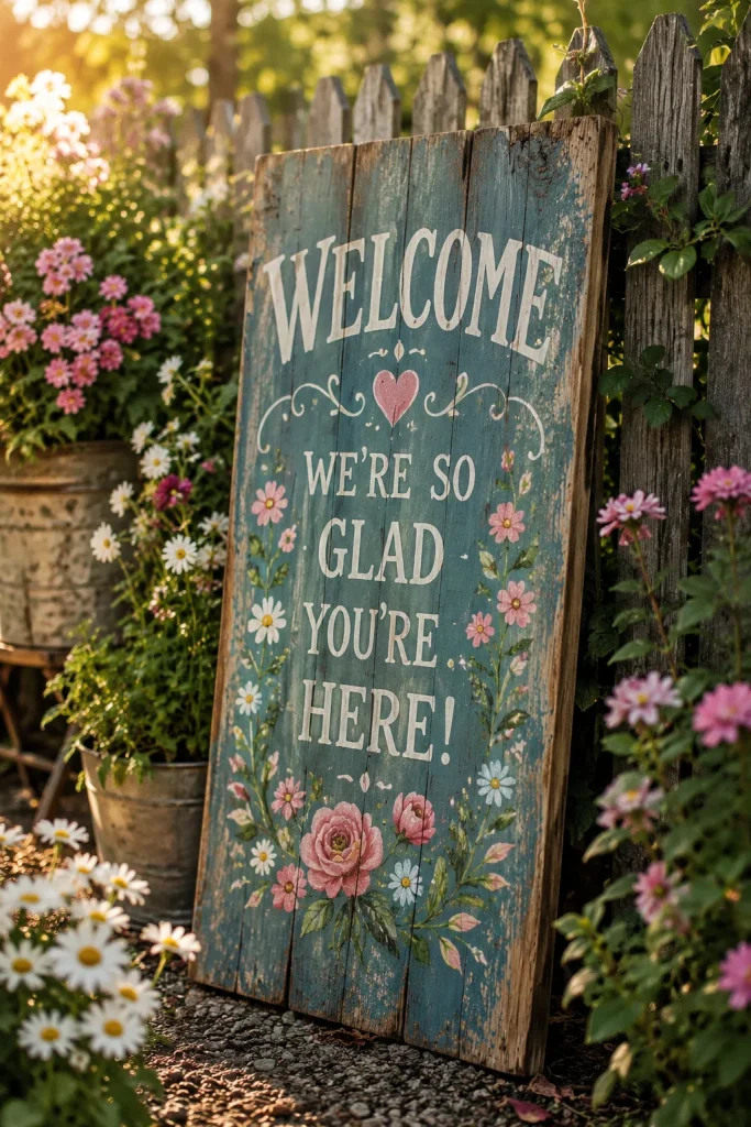 31 Creative DIY Garden Decor Ideas for Indoor & Outdoor Spaces 16 Painted Wooden Pallet Sign