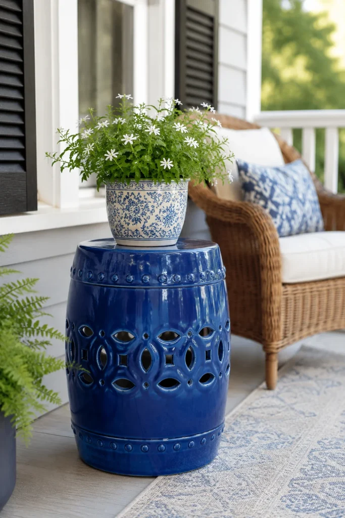 17. Garden Stools as Side Tables