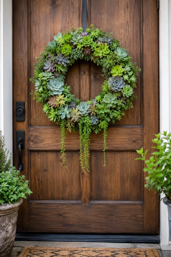 31 Creative DIY Garden Decor Ideas for Indoor & Outdoor Spaces 18 DIY Succulent Wreath