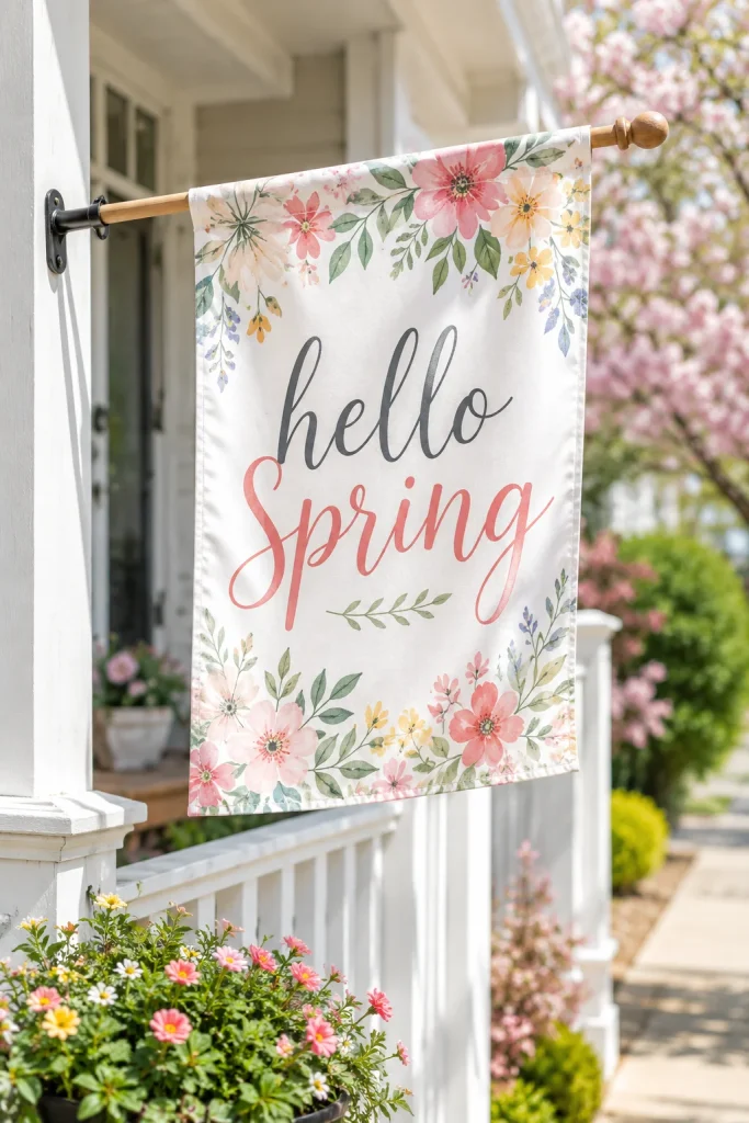 19. Decorative Spring Flags or Banners