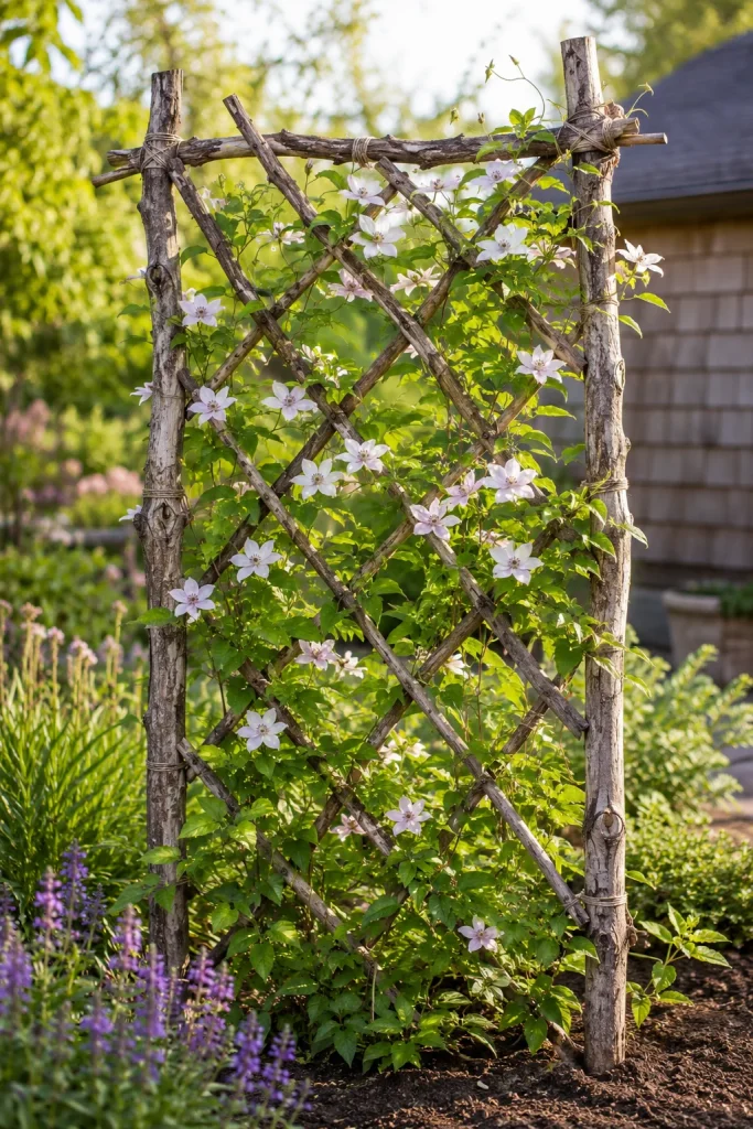 31 Creative DIY Garden Decor Ideas for Indoor & Outdoor Spaces 20 DIY Trellis from Branches