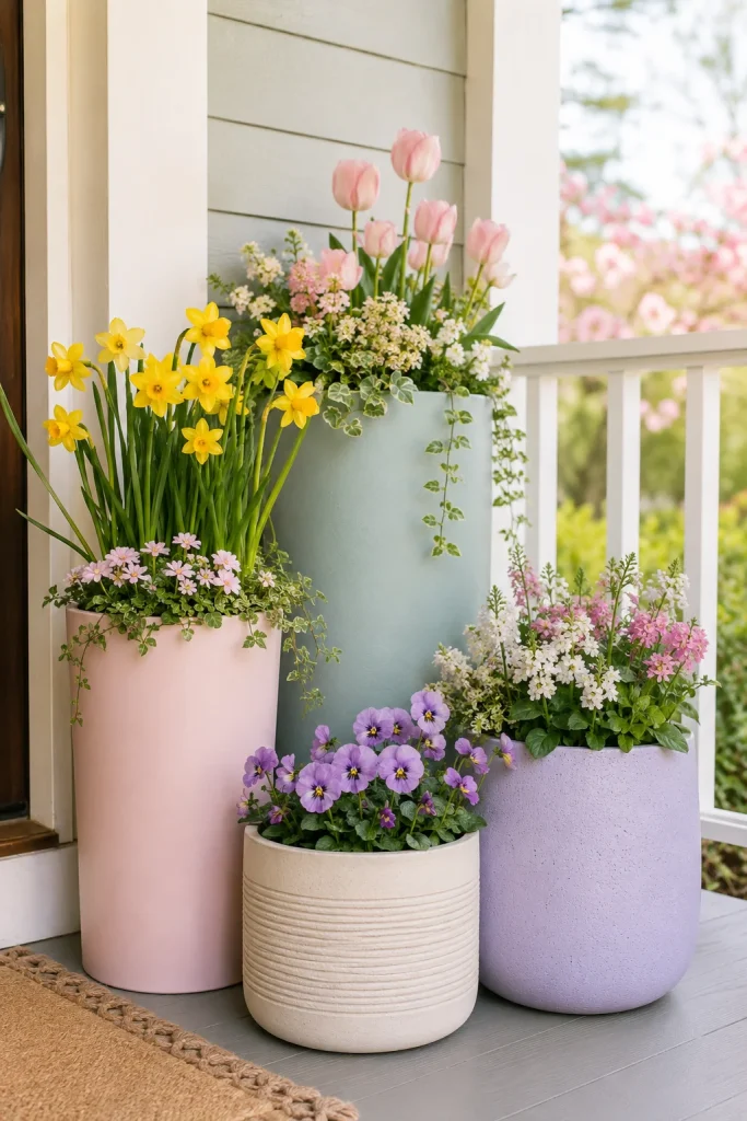 20. Pastel Planters in Varying Heights