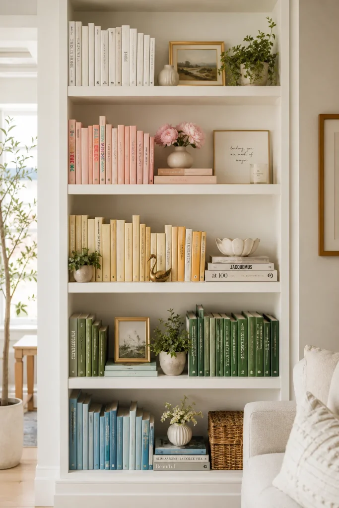 Style a Spring-Themed Bookshelf