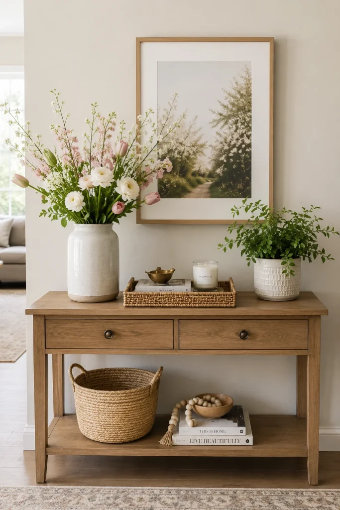 Add a Spring Centrepiece to Your Console Table