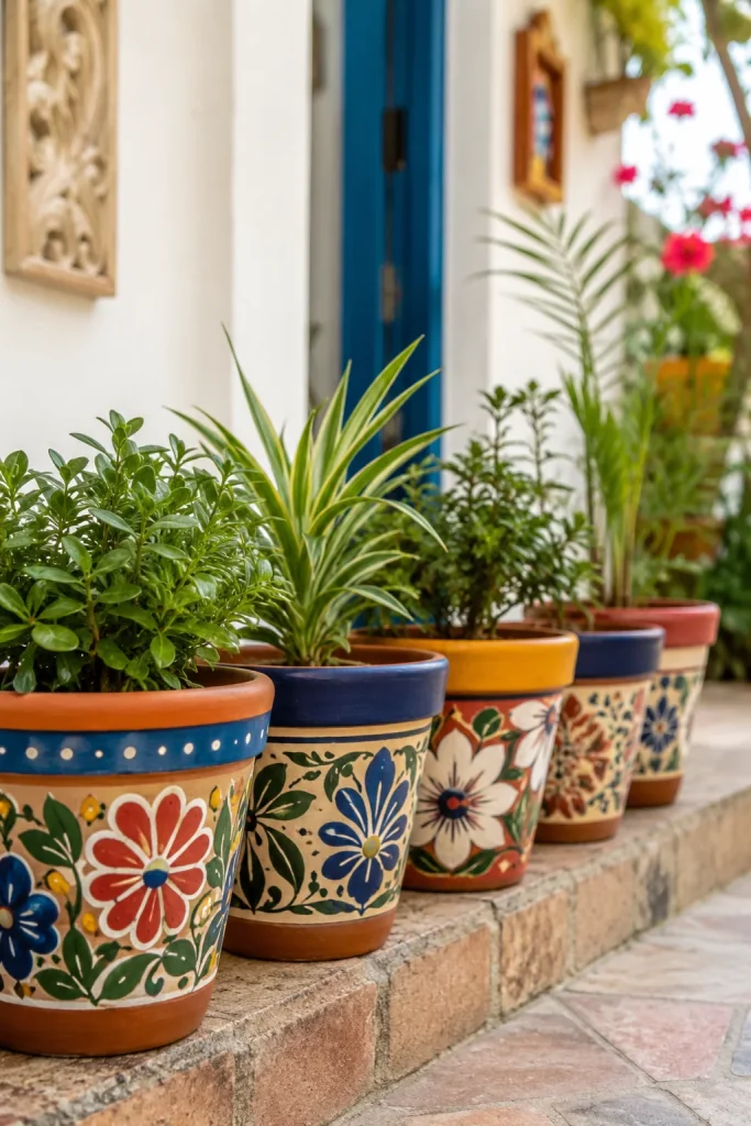 31 Creative DIY Garden Decor Ideas for Indoor & Outdoor Spaces 21 Painted Terracotta Pots